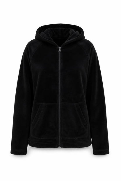 Mountain Warehouse Womens Black Fleece Full Zip Hoodie UK 8