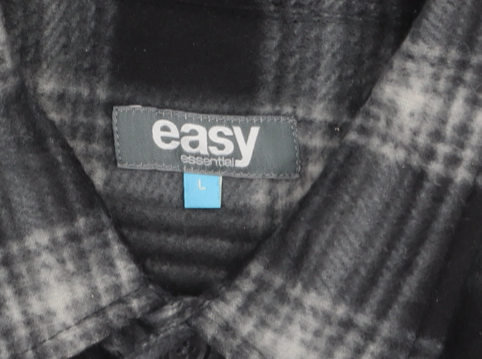 Mens UK Size L Easy Black Basic Jacket