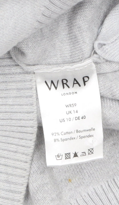 Womens UK Size 14 Wrap London Grey Pullover Jumper