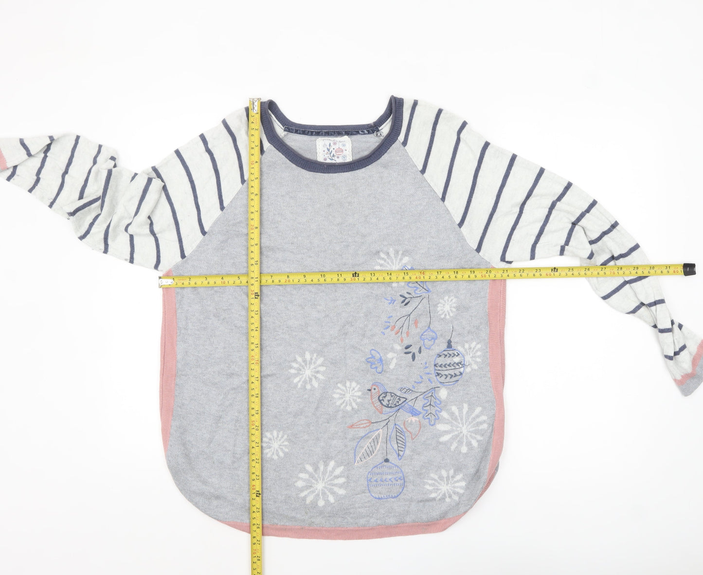 Womens UK Size 14 Mantaray Grey Pullover Jumper
