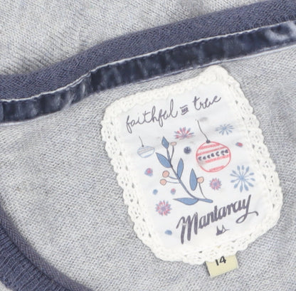 Womens UK Size 14 Mantaray Grey Pullover Jumper