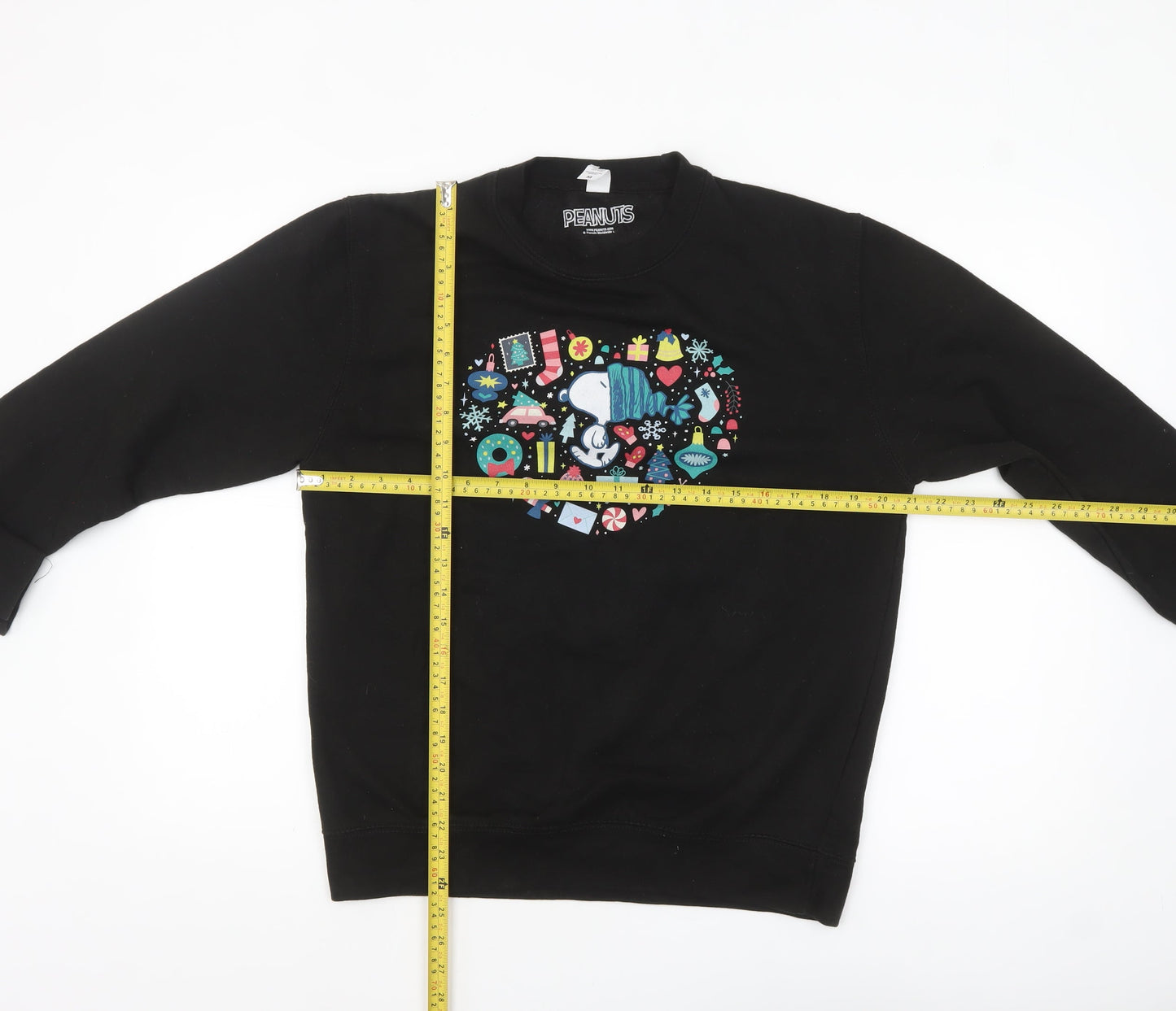 Mens UK Size M Peanuts Black Pullover Sweatshirt