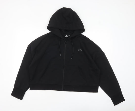 Crivit Womens Black Full Zip Hoodie Size L 16 Hooded Sweatshirt