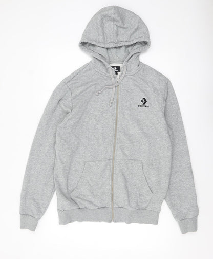Mens UK Size M Converse Grey Full Zip Hoodie