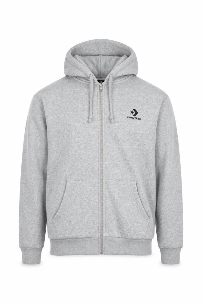 Mens UK Size M Converse Grey Full Zip Hoodie