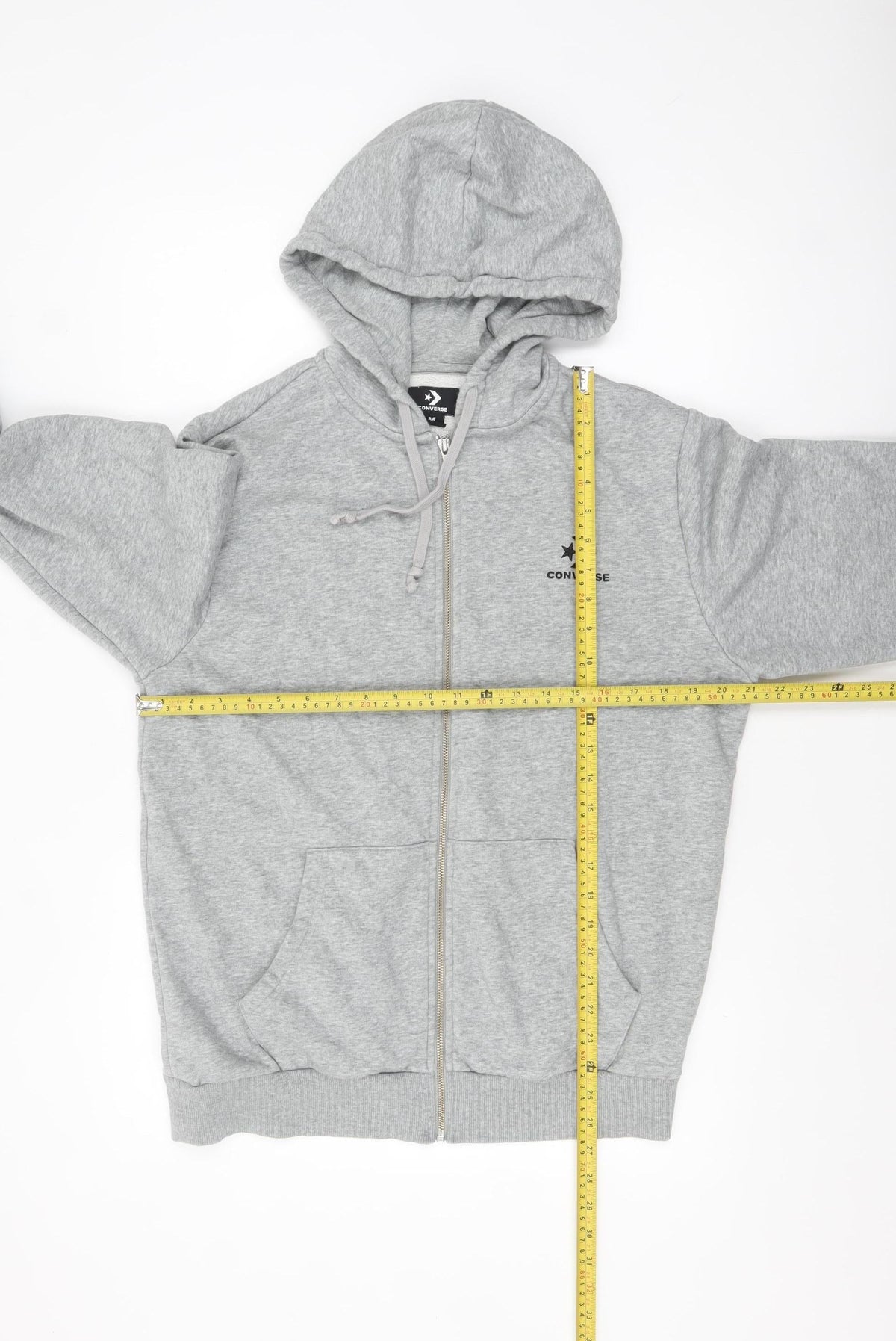 Mens UK Size M Converse Grey Full Zip Hoodie