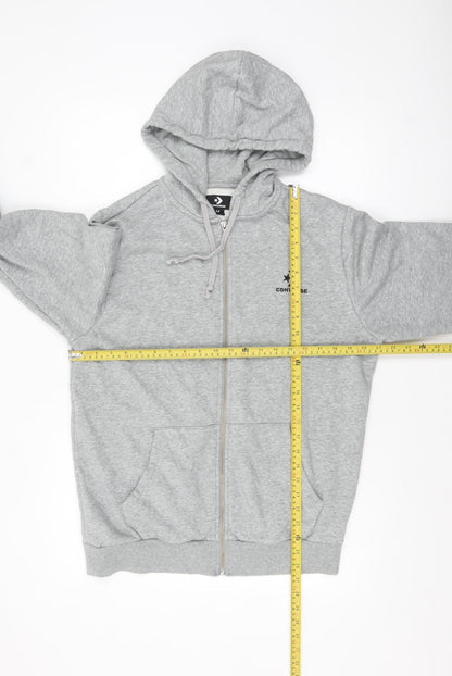 Mens UK Size M Converse Grey Full Zip Hoodie