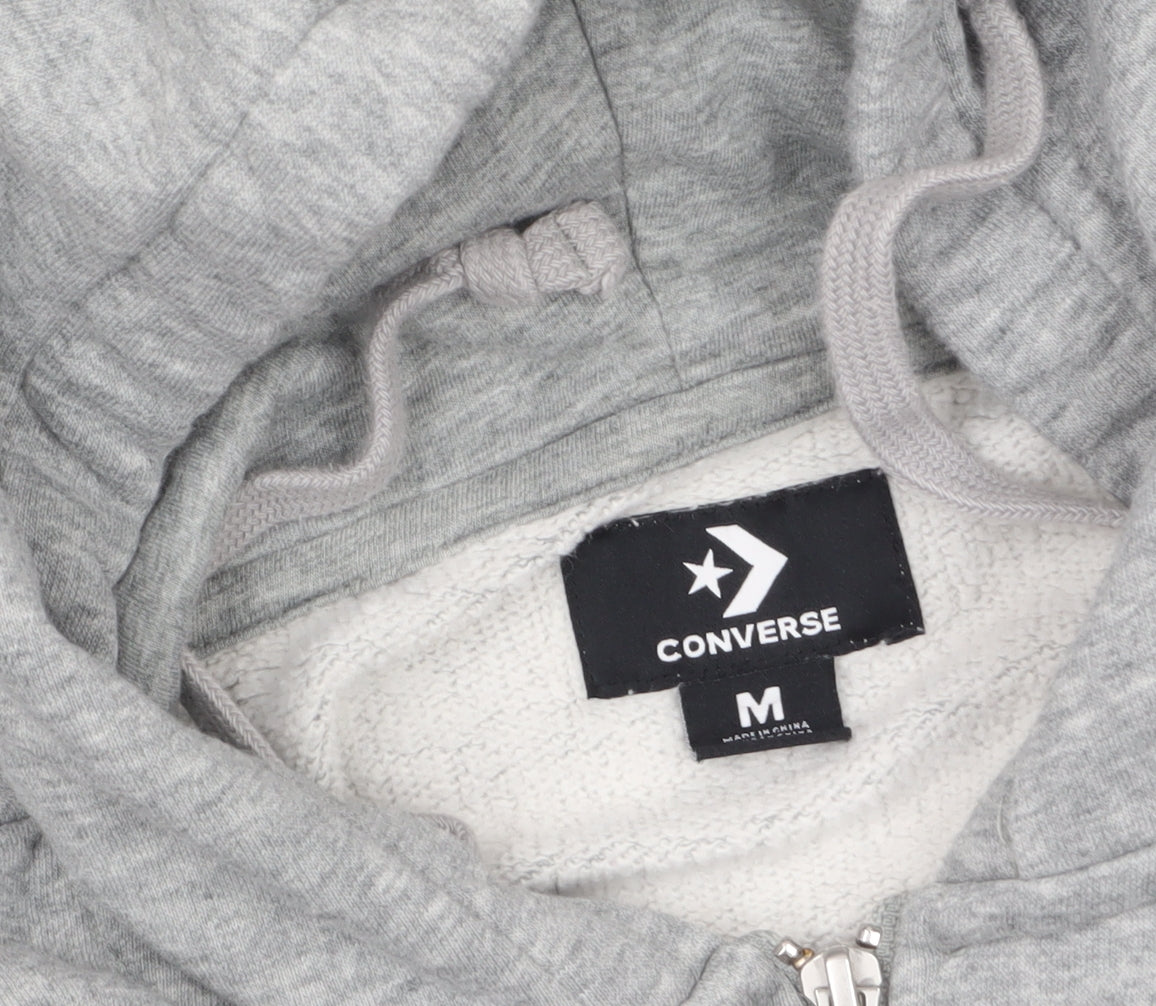 Mens UK Size M Converse Grey Full Zip Hoodie