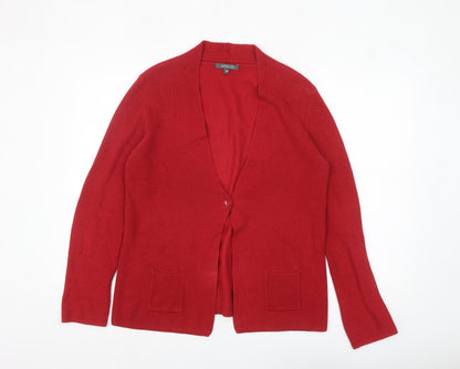 Womens UK Size 12 Adagio Red Cardigan Jumper