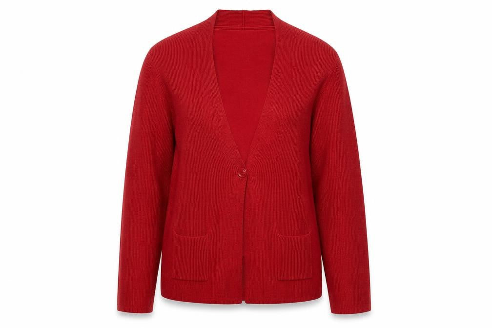 Womens UK Size 12 Adagio Red Cardigan Jumper