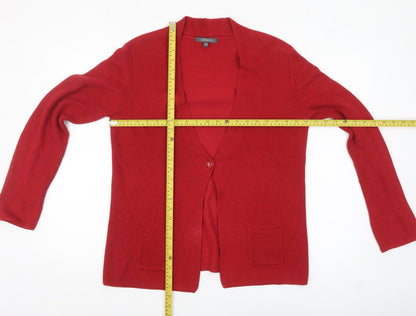 Womens UK Size 12 Adagio Red Cardigan Jumper