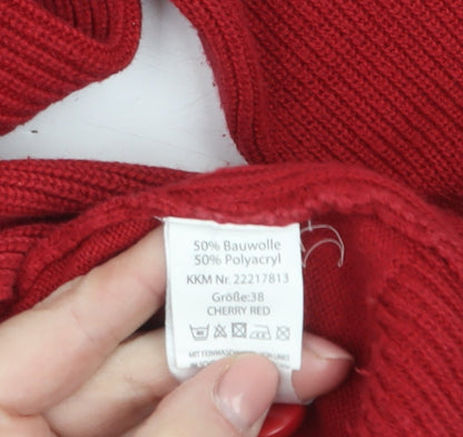 Womens UK Size 12 Adagio Red Cardigan Jumper