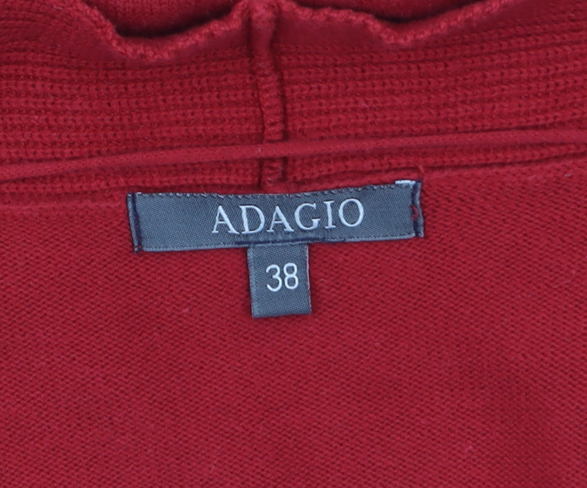Womens UK Size 12 Adagio Red Cardigan Jumper