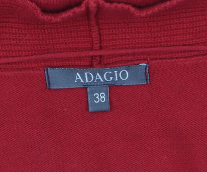 Womens UK Size 12 Adagio Red Cardigan Jumper