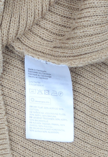 Womens UK Size XS H&M Beige Pullover Jumper