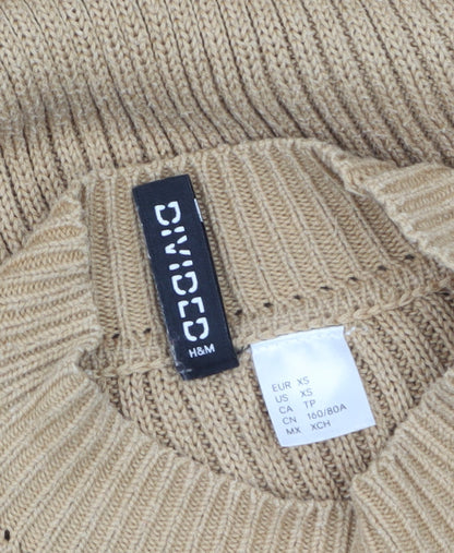 Womens UK Size XS H&M Beige Pullover Jumper