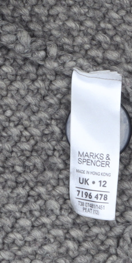 Womens UK Size 12 Marks and Spencer Brown Cardigan Jumper