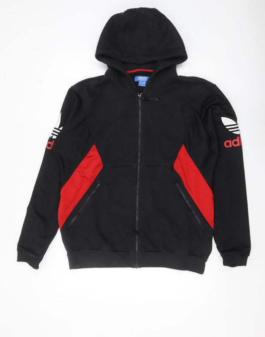Mens UK Size L adidas Black Full Zip Hoodie