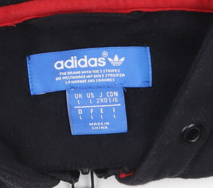 Mens UK Size L adidas Black Full Zip Hoodie