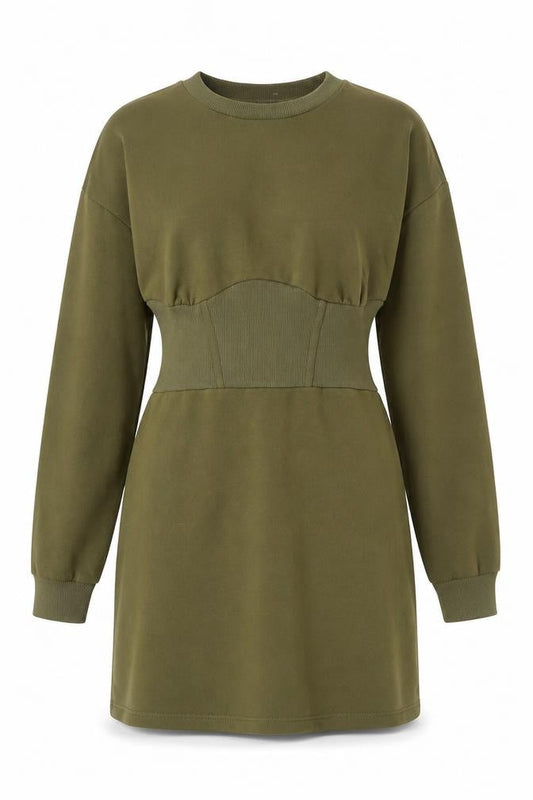 Primark Women’s Green Sweatshirt Dress Size 10-12 Casual Long Sleeve