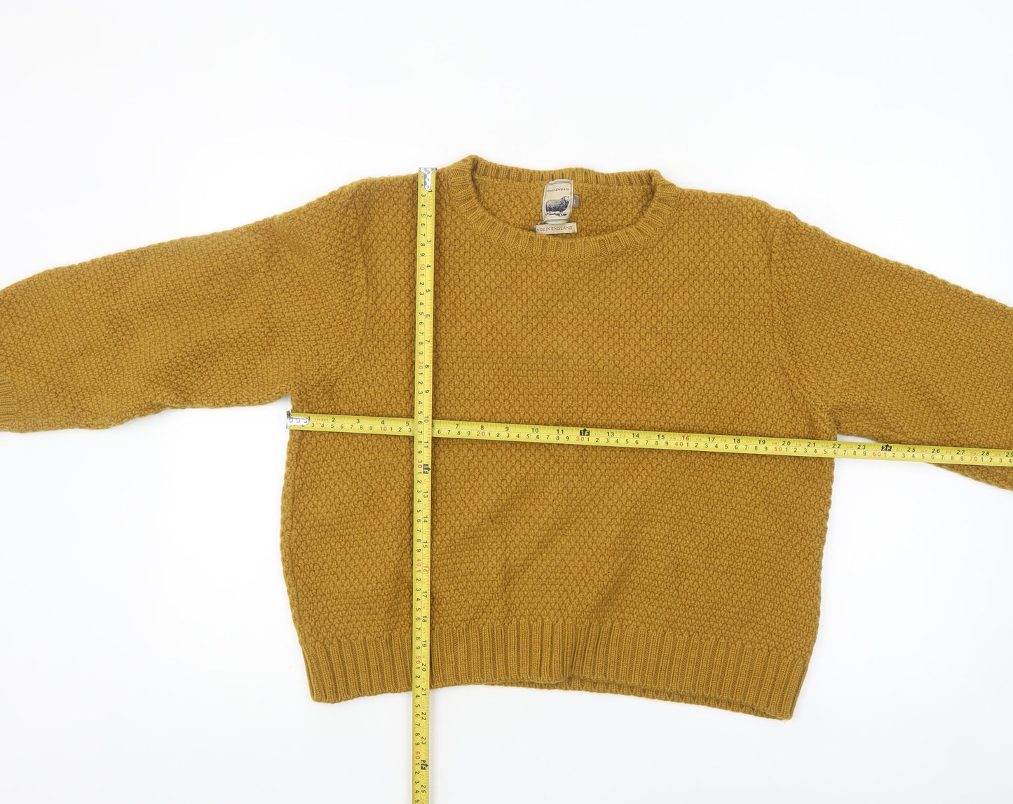 John Lewis & Co Womens Yellow Merino Wool Crew Neck Jumper L