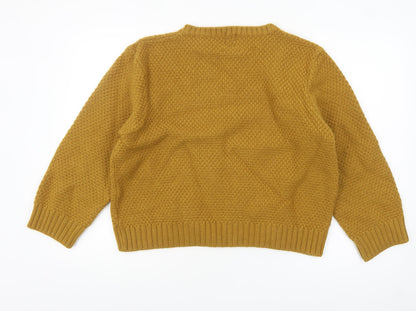 John Lewis & Co Womens Yellow Merino Wool Crew Neck Jumper L