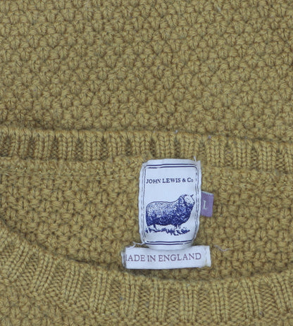 John Lewis & Co Womens Yellow Merino Wool Crew Neck Jumper L