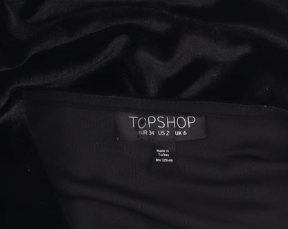Topshop Women’s Black Velvet Lace Playsuit Size 6