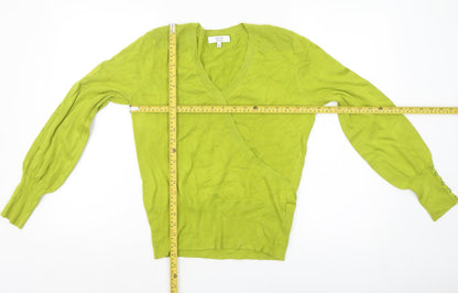 Petite Collection Women’s Green V-Neck Wrap Jumper Size 12 Petite