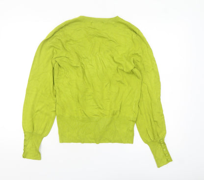 Petite Collection Women’s Green V-Neck Wrap Jumper Size 12 Petite