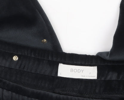 Marks and Spencer Women’s Black Studded Velvet Jogger Trousers L
