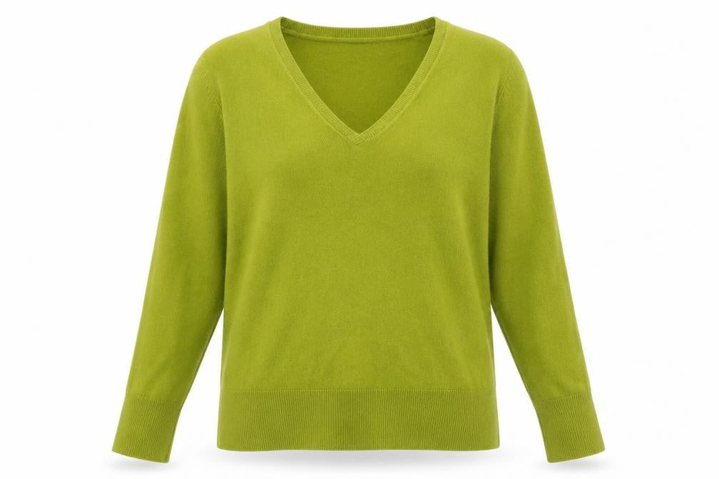 Next Women’s Green V-Neck Acrylic Pullover Jumper Size 18