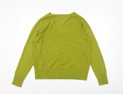 Next Women’s Green V-Neck Acrylic Pullover Jumper Size 18