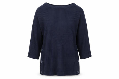 Marks & Spencer Women Navy Small Button Detail Pullover Jumper
