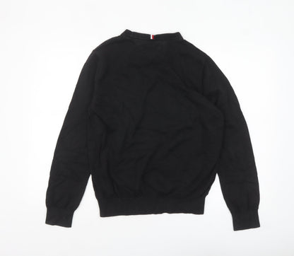 Tommy Hilfiger Men's Black Cotton Crew Neck Pullover Jumper M