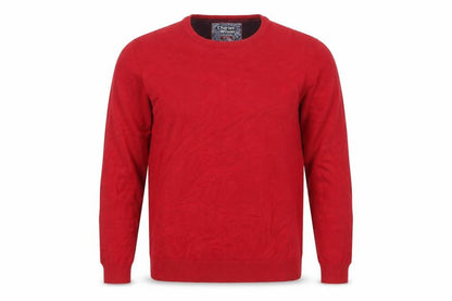 Charles Wilson Men's Red Cotton Crew Neck Pullover Jumper Medium