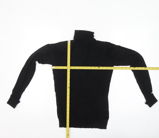 Warehouse Women’s Black Roll Neck Slim Fit Knit Jumper UK 8