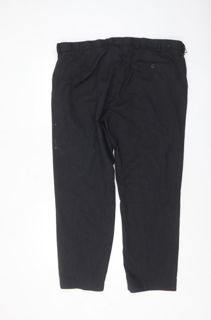 Marks and Spencer Men's Grey Regular Fit Trousers 40W 29L