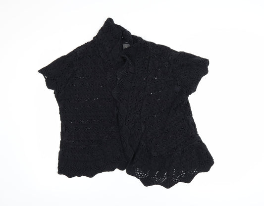 Mexx Women’s Black Crochet Open Knit Short Sleeve Cardigan 2XL