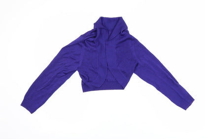 Monsoon Women Purple Shrug Knit Long Sleeve Cardigan S