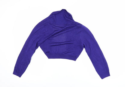 Monsoon Women Purple Shrug Knit Long Sleeve Cardigan S