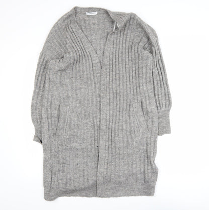 Womens UK Size S Pieces Grey Cardigan Jumper