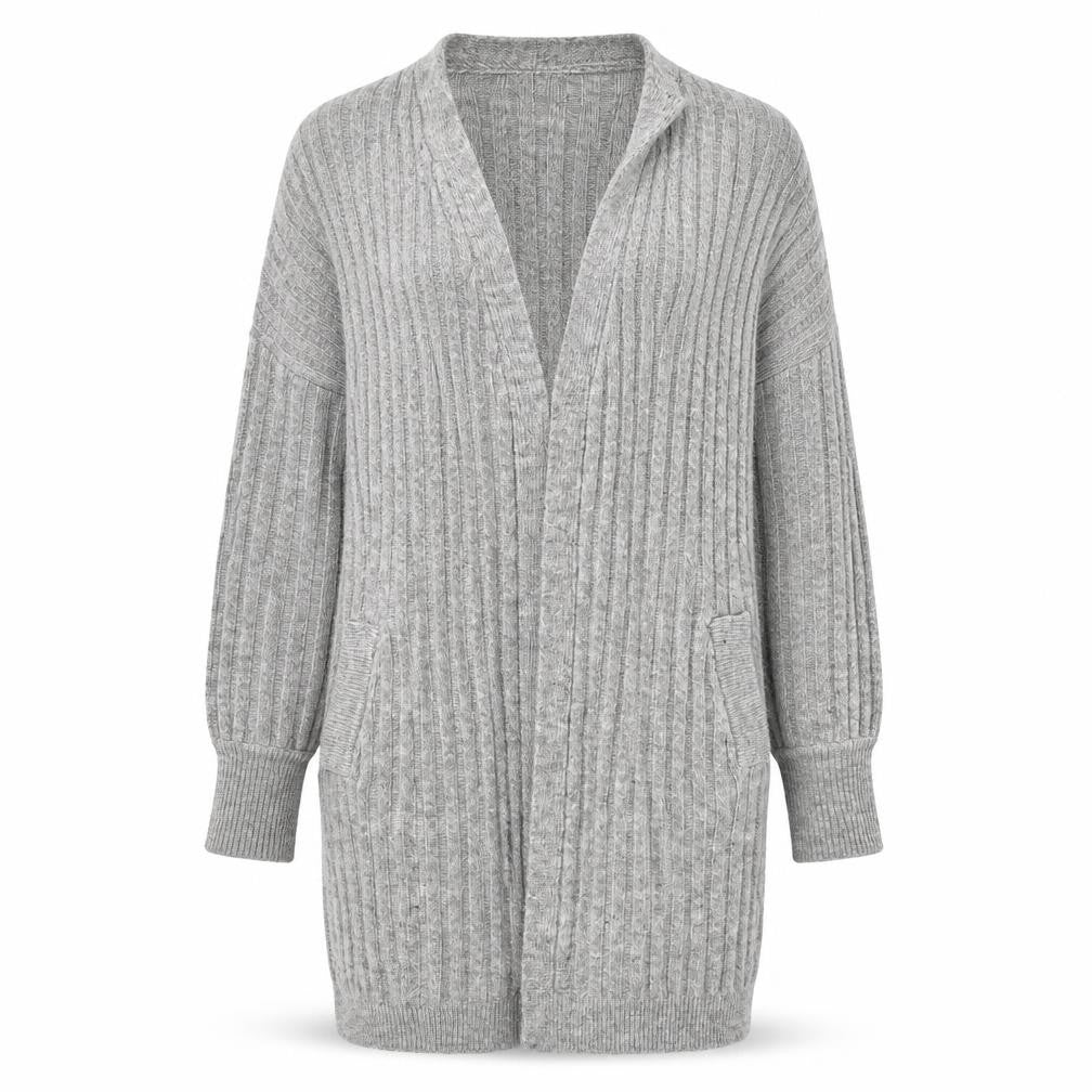 Womens UK Size S Pieces Grey Cardigan Jumper