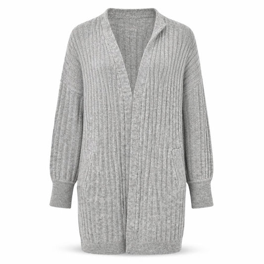 Womens UK Size S Pieces Grey Cardigan Jumper