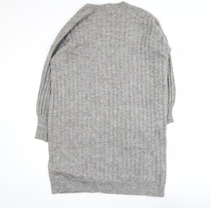 Womens UK Size S Pieces Grey Cardigan Jumper