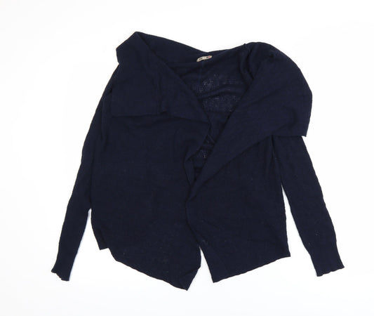 Jigsaw Women's Blue Wool Blend Open Cardigan Size S