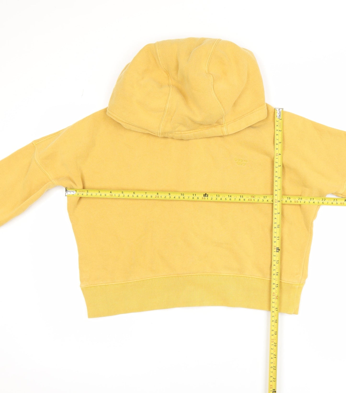 Womens UK Size 8 Superdry Yellow Pullover Hoodie