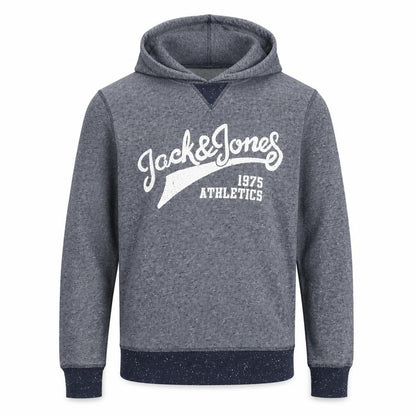 Jack & Jones Men's Blue Pullover Hoodie M Athletics Logo