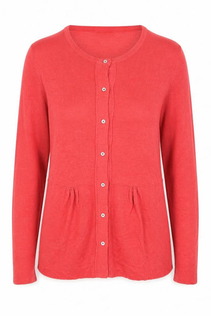Massimo Dutti Women Red Silk Long Sleeve Cardigan Size 6