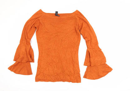 Womens UK Size 10 Izabel London Orange Tunic Blouse